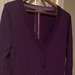 Smartwool Purple Cardigan Sweater with Pockets in Perfect Condition